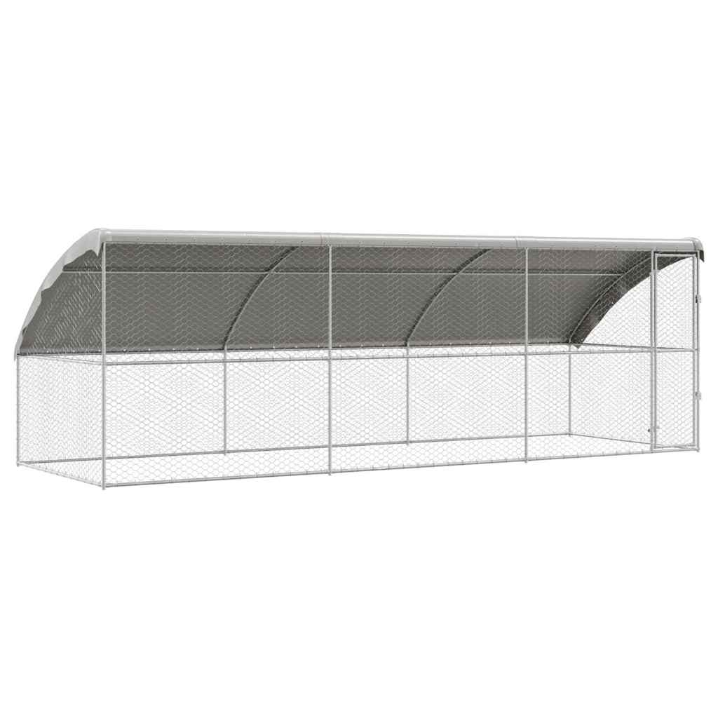 Hundebur med lagring 3 pcs sølv 6 x 2 x 2 m Galvanisert stål