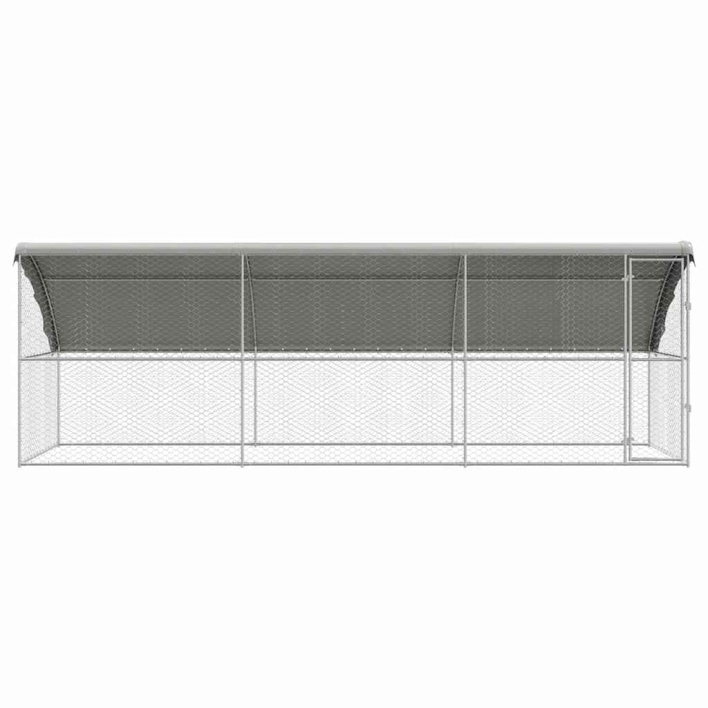 Hundebur med lagring 3 pcs sølv 6 x 2 x 2 m Galvanisert stål