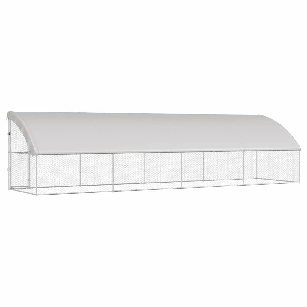 Hundebur med lagring 4 pcs sølv 8 x 2 x 2 m Galvanisert stål