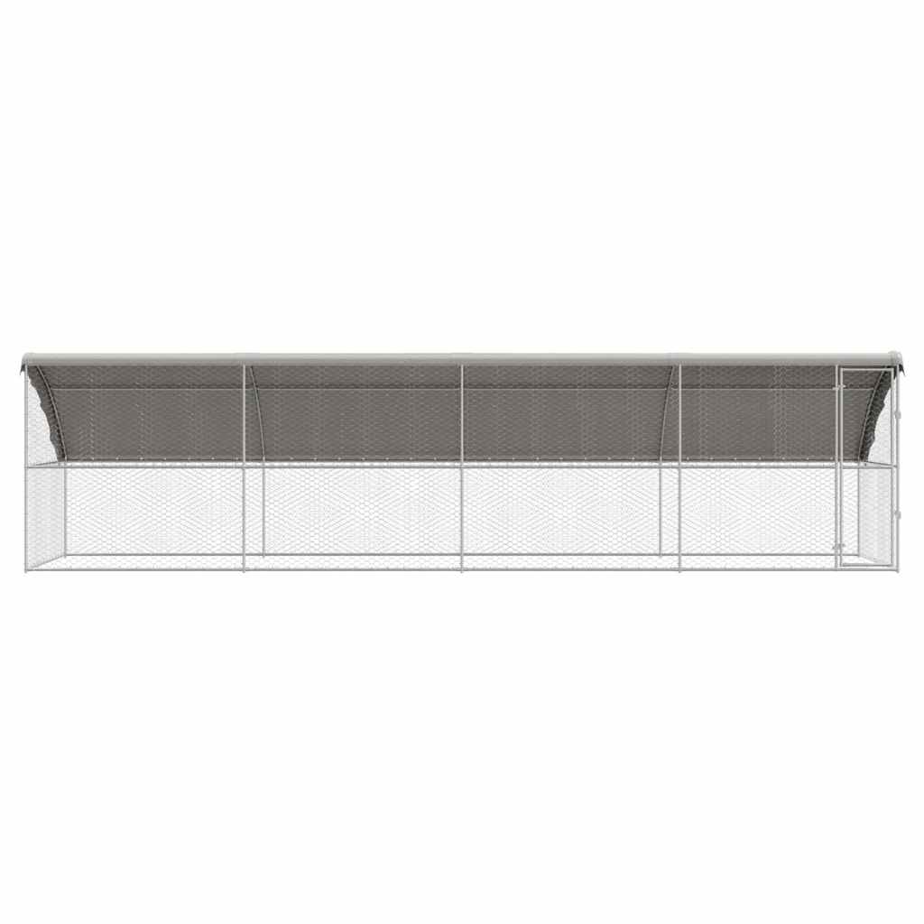 Hundebur med lagring 4 pcs sølv 8 x 2 x 2 m Galvanisert stål