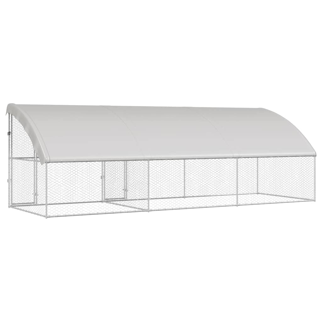 Hundebur med lagring 3 pcs sølv 6 x 2 x 2 m Galvanisert stål
