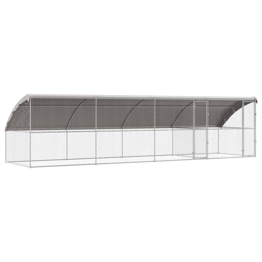 Hundebur med lagring 4 pcs sølv 8 x 2 x 2 m Galvanisert stål