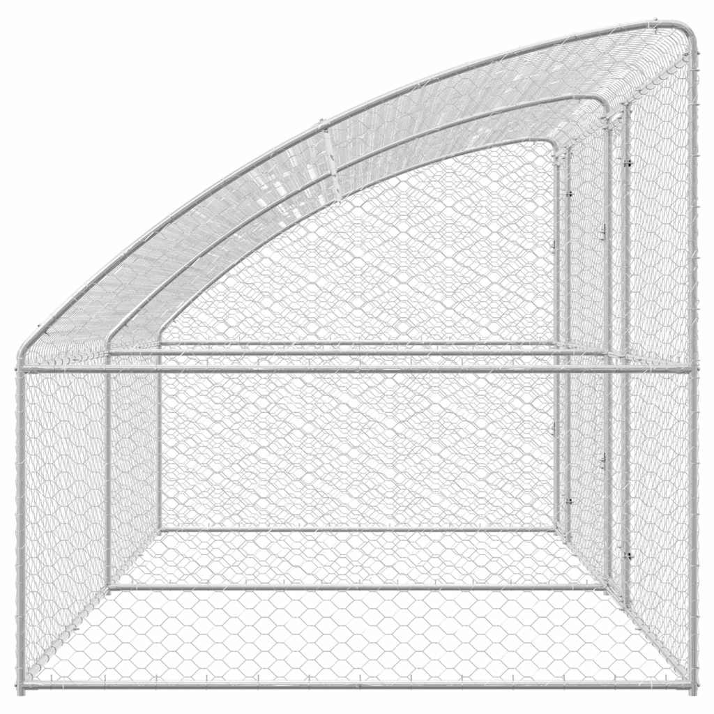 Hundebur med lagring 2 pcs sølv 4 x 2 x 2 m Galvanisert stål