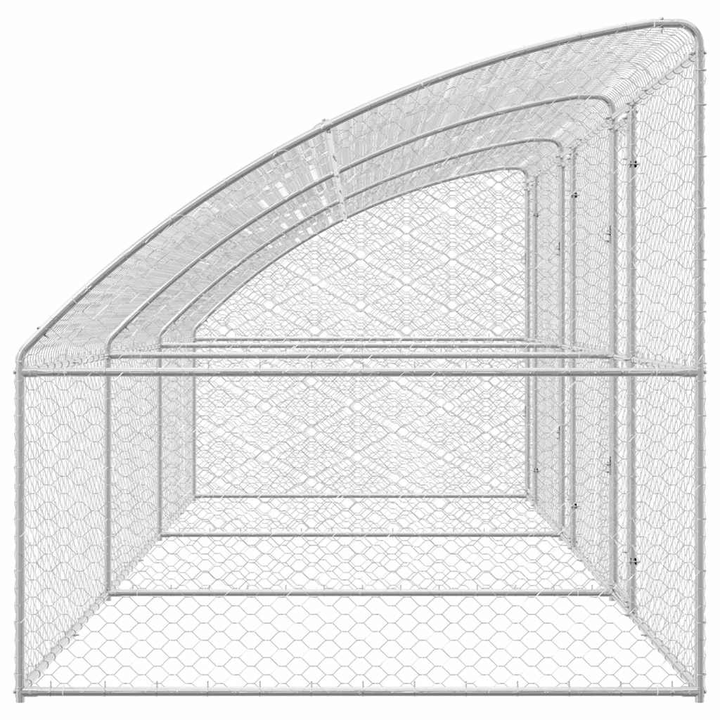 Hundebur med lagring 3 pcs sølv 6 x 2 x 2 m Galvanisert stål
