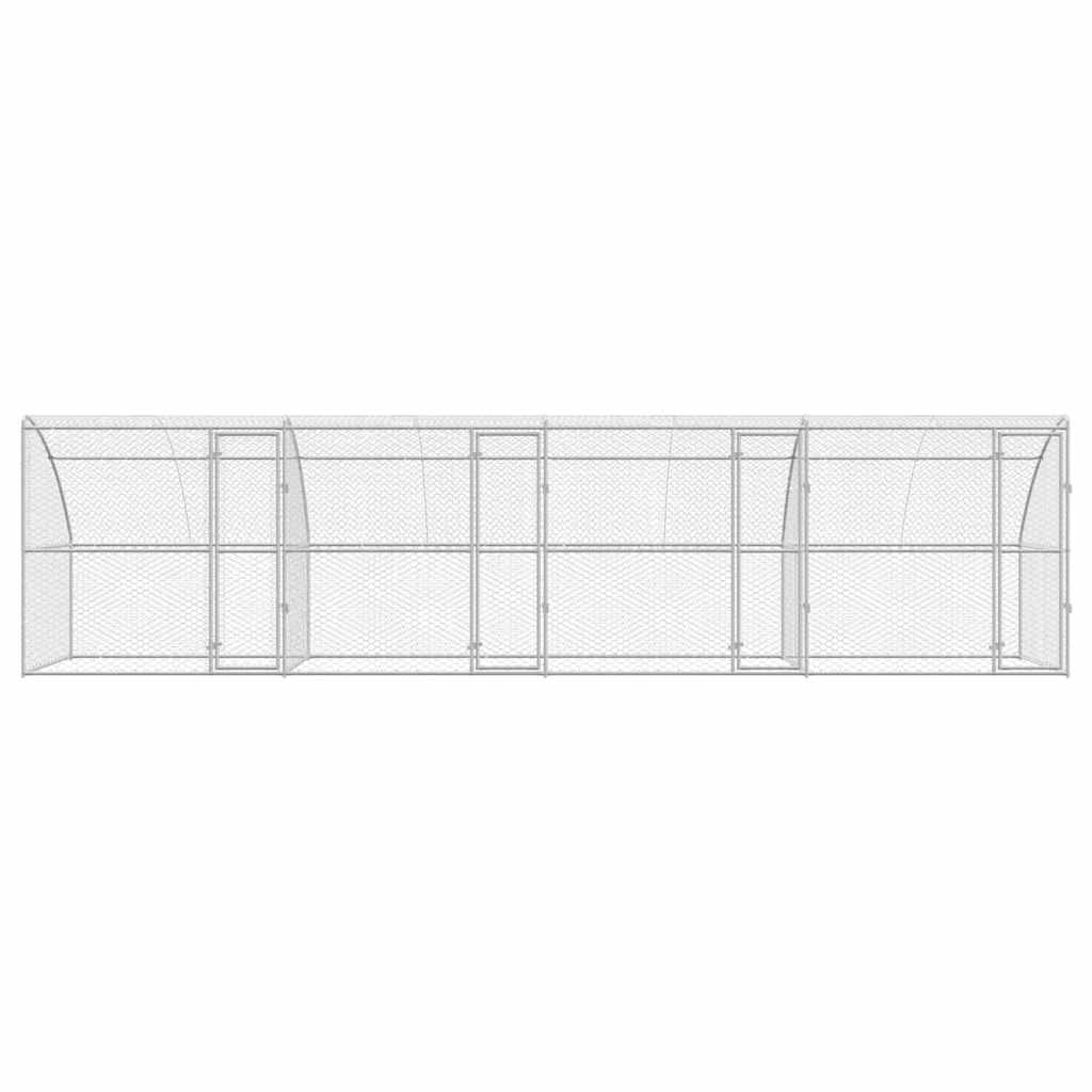 Hundebur med lagring 4 pcs sølv 8 x 2 x 2 m Galvanisert stål