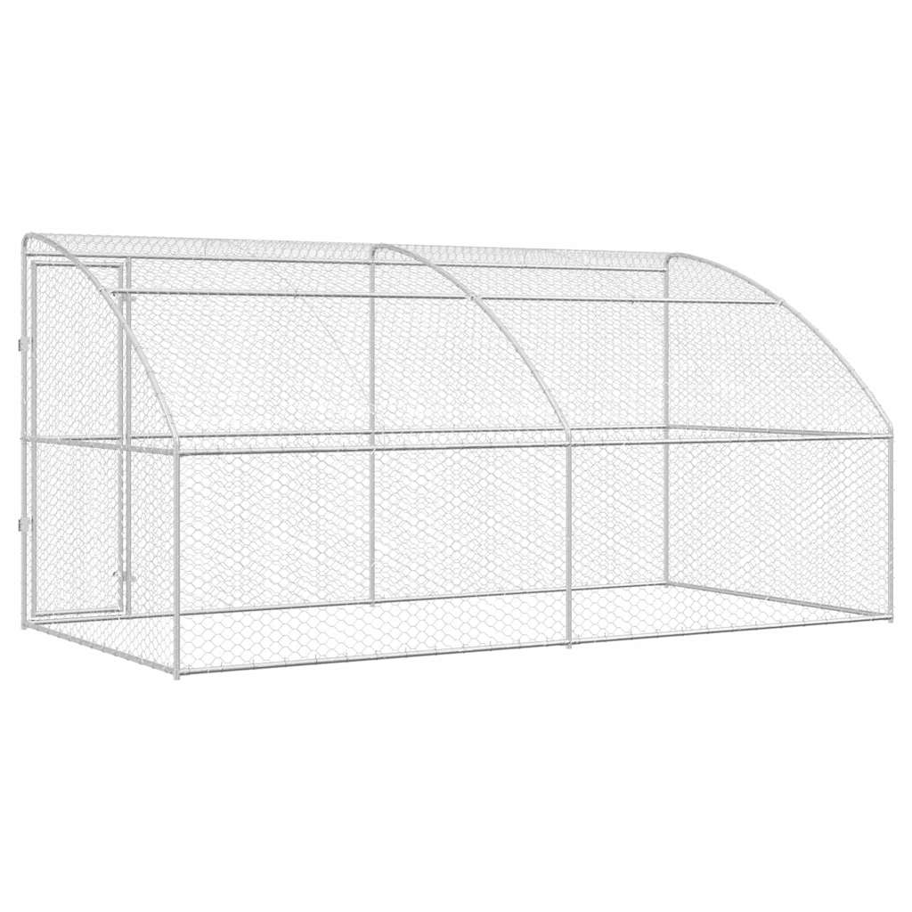 Hundebur med lagring 2 pcs sølv 4 x 2 x 2 m Galvanisert stål