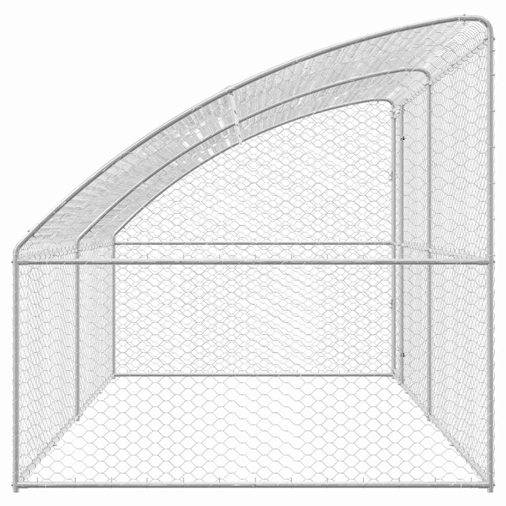 Hundebur med lagring 2 pcs sølv 4 x 2 x 2 m Galvanisert stål