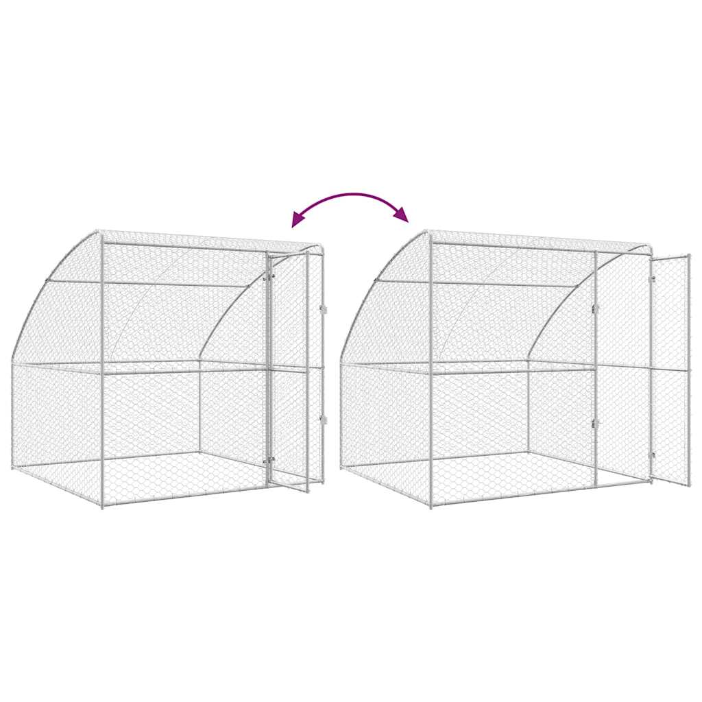 Hundebur med lagring 3 pcs sølv 6 x 2 x 2 m Galvanisert stål