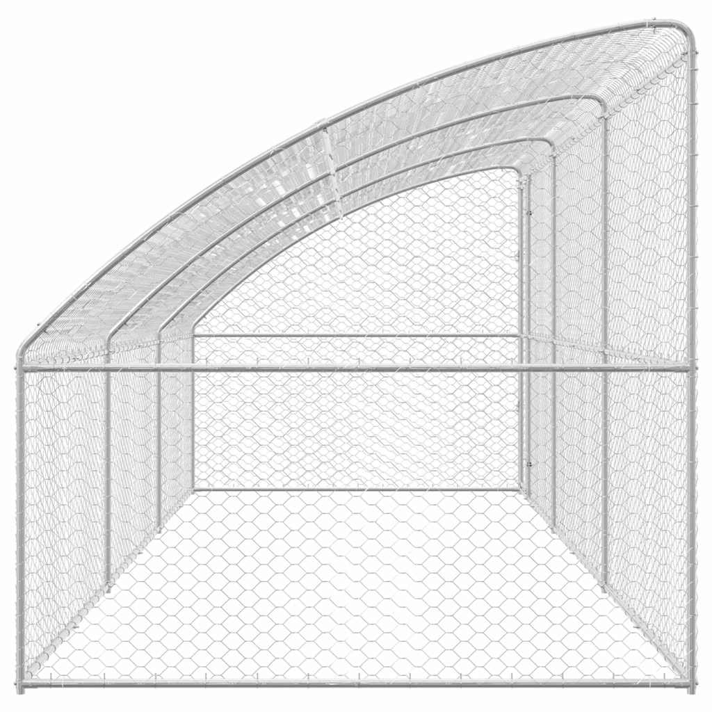 Hundebur med lagring 3 pcs sølv 6 x 2 x 2 m Galvanisert stål
