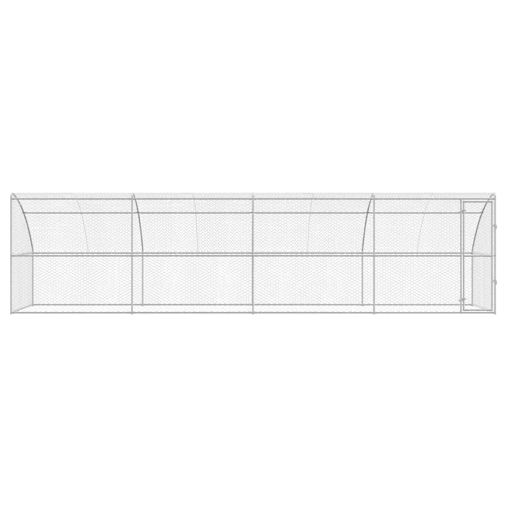 Hundebur med lagring 4 pcs sølv 8 x 2 x 2 m Galvanisert stål