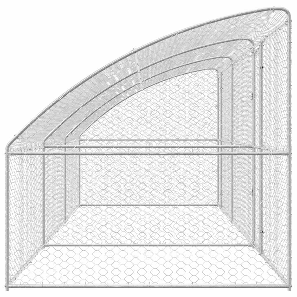 Hundebur med lagring 3 pcs sølv 6 x 2 x 2 m Galvanisert stål