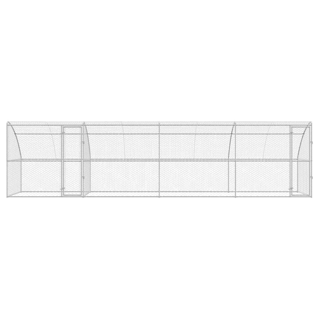 Hundebur med lagring 4 pcs sølv 8 x 2 x 2 m Galvanisert stål