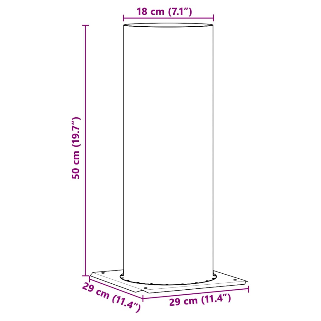 Kakkelovn Hode Forlengelse sølv 29 x 29 x 50 cm Rustfritt Stål