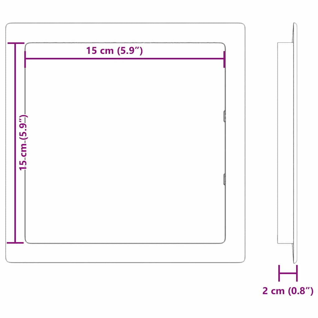 Tilkomstpaneler 2 pcs Hvit 15 x 15 cm ABS-plast