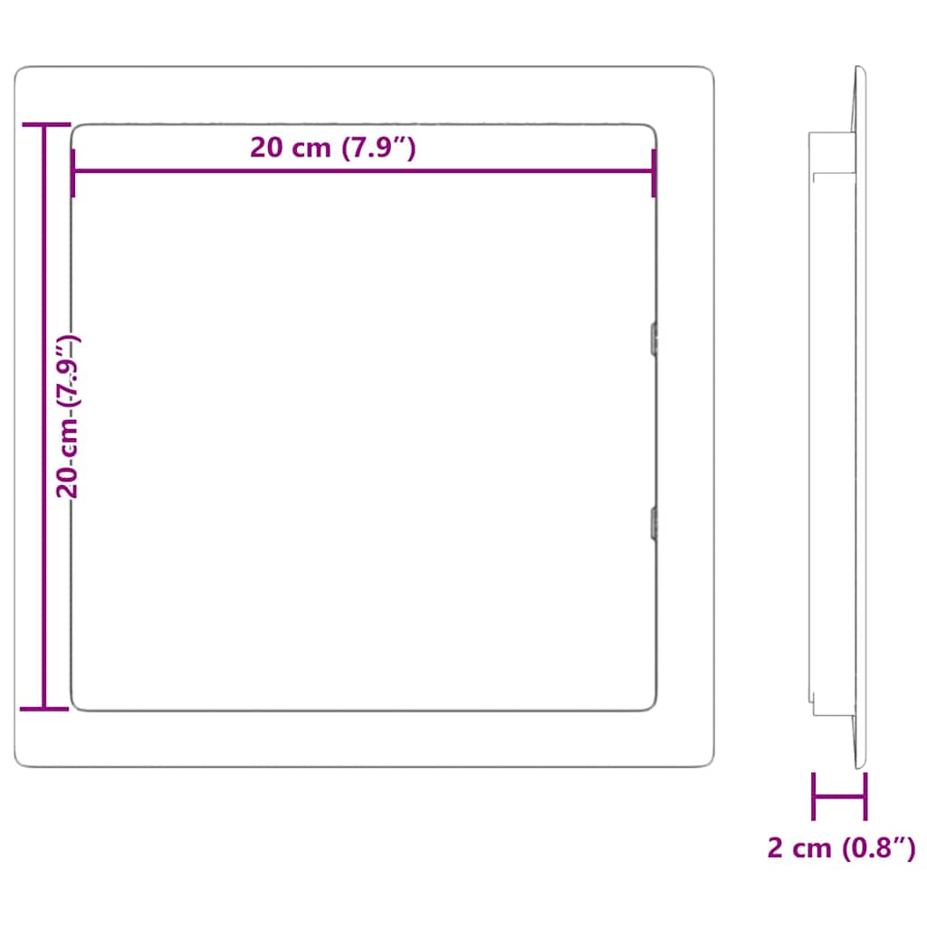 Tilkomstpaneler 2 pcs Hvit 20 x 20 cm ABS-plast