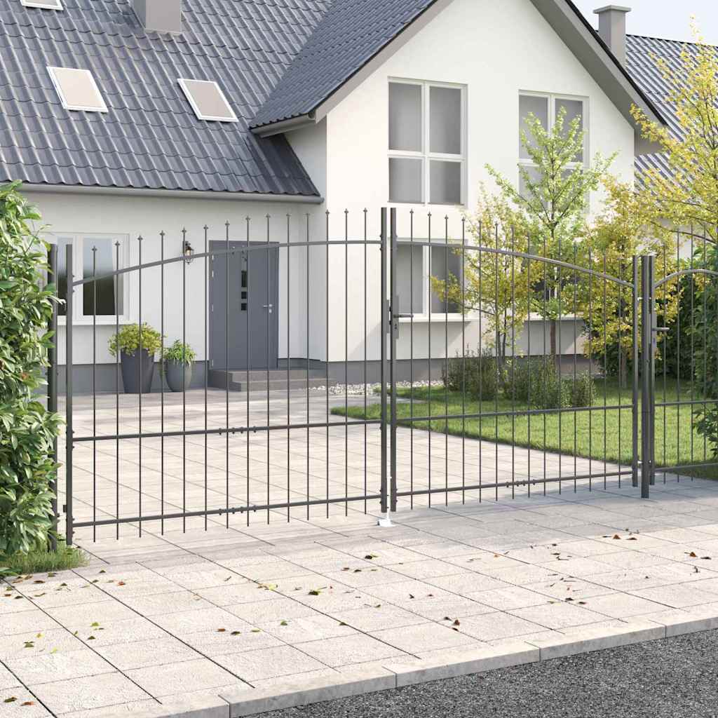 Dobbeltport med lås Woerden Grå 400 x 224,5 cm Stål