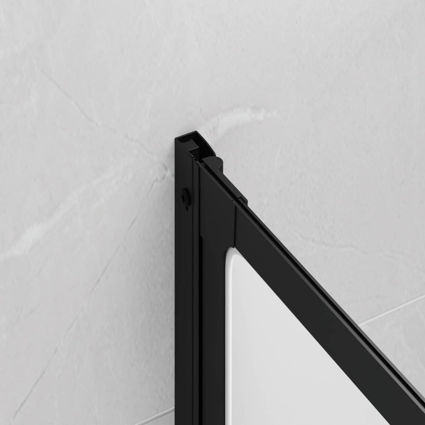 Dusjvegg Svart 120 x 2 x 117 cm Aluminium og PP