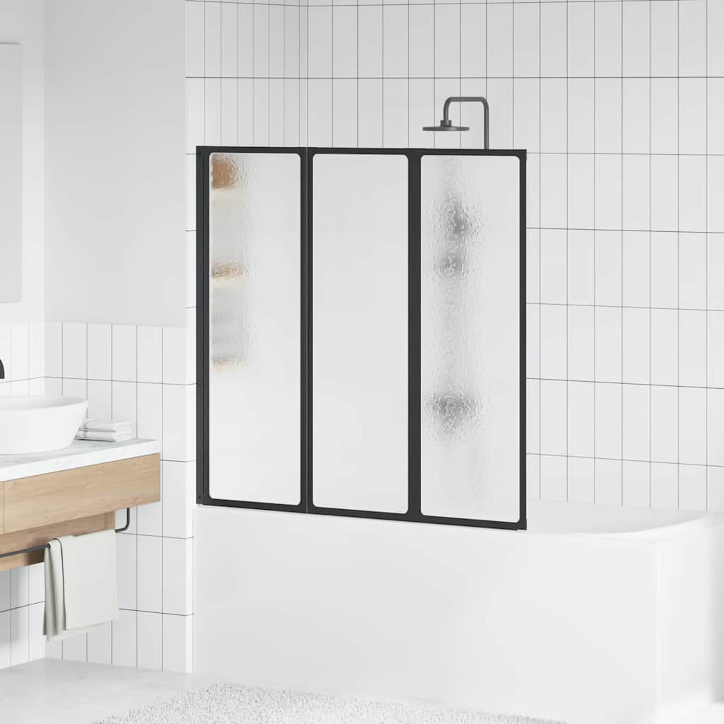 Dusjvegg Svart 120 x 2 x 117 cm Aluminium