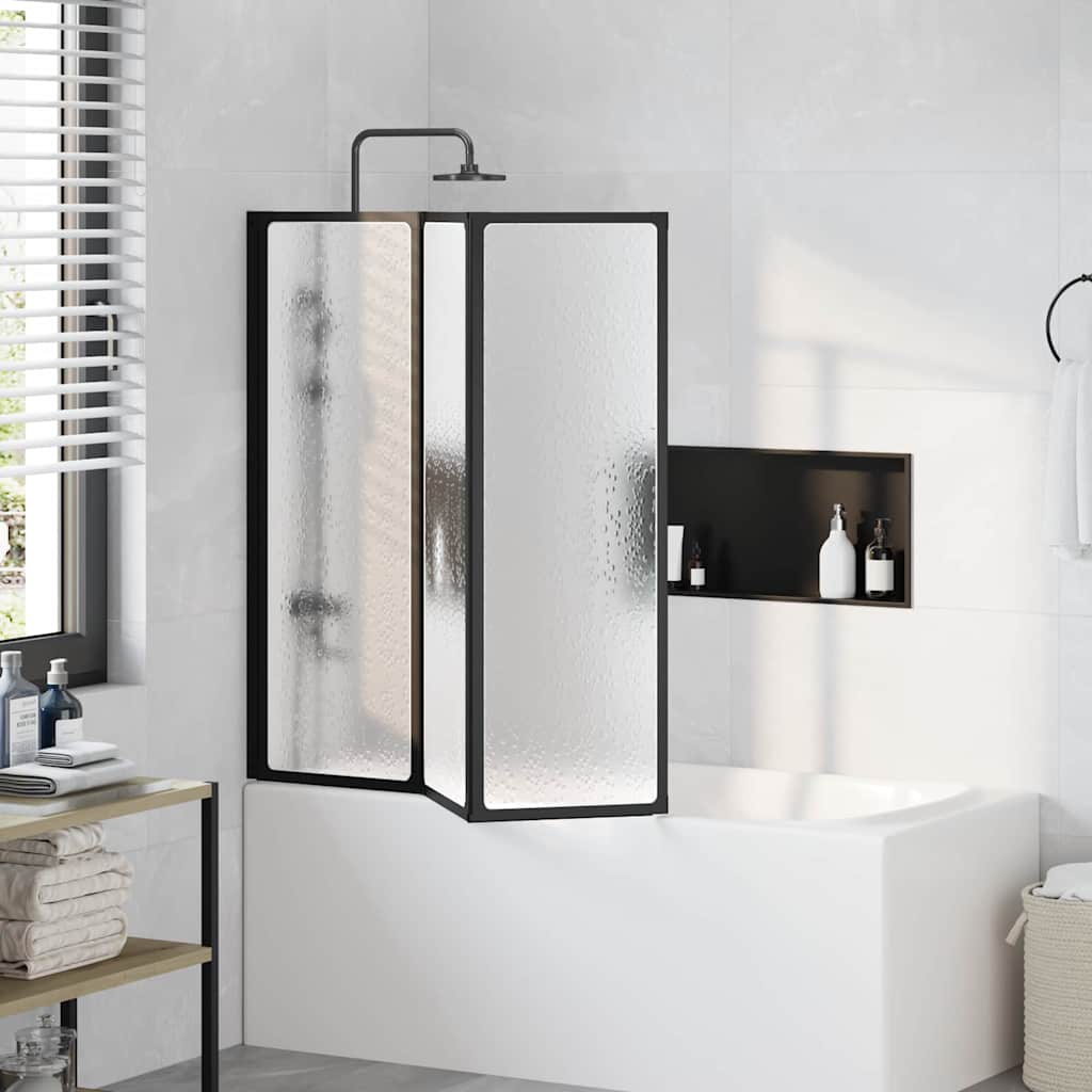Dusjvegg Svart 120 x 2 x 117 cm Aluminium