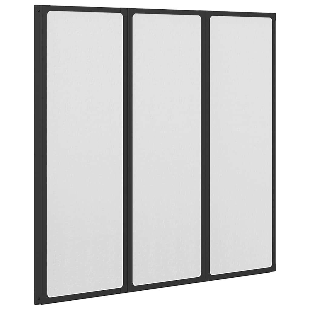 Dusjvegg Svart 120 x 2 x 117 cm Aluminium