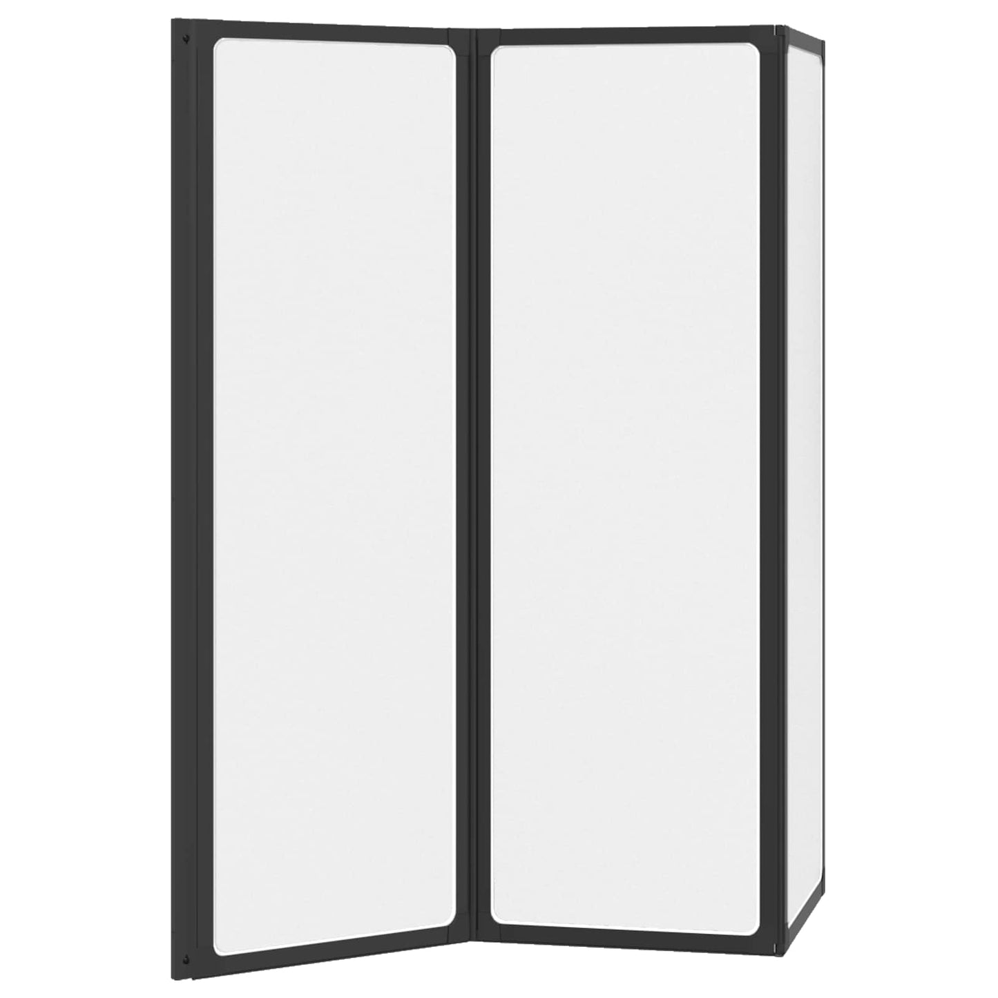 Dusjvegg Svart 120 x 2 x 117 cm Aluminium og PP