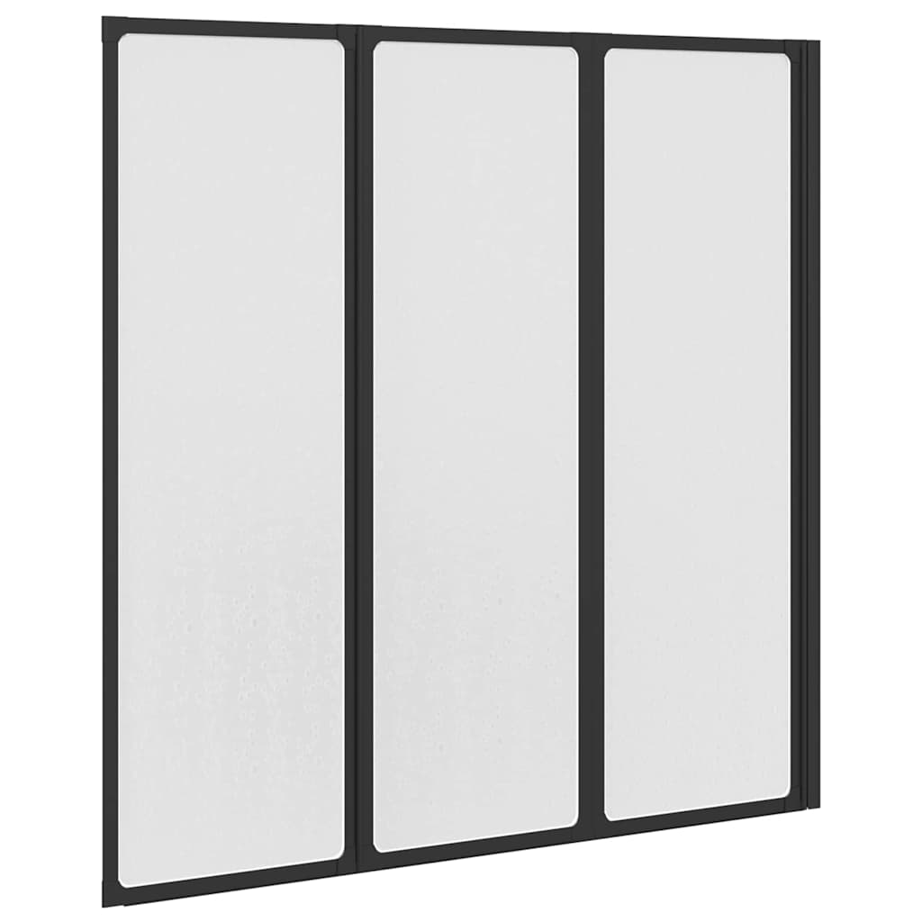 Dusjvegg Svart 120 x 2 x 117 cm Aluminium