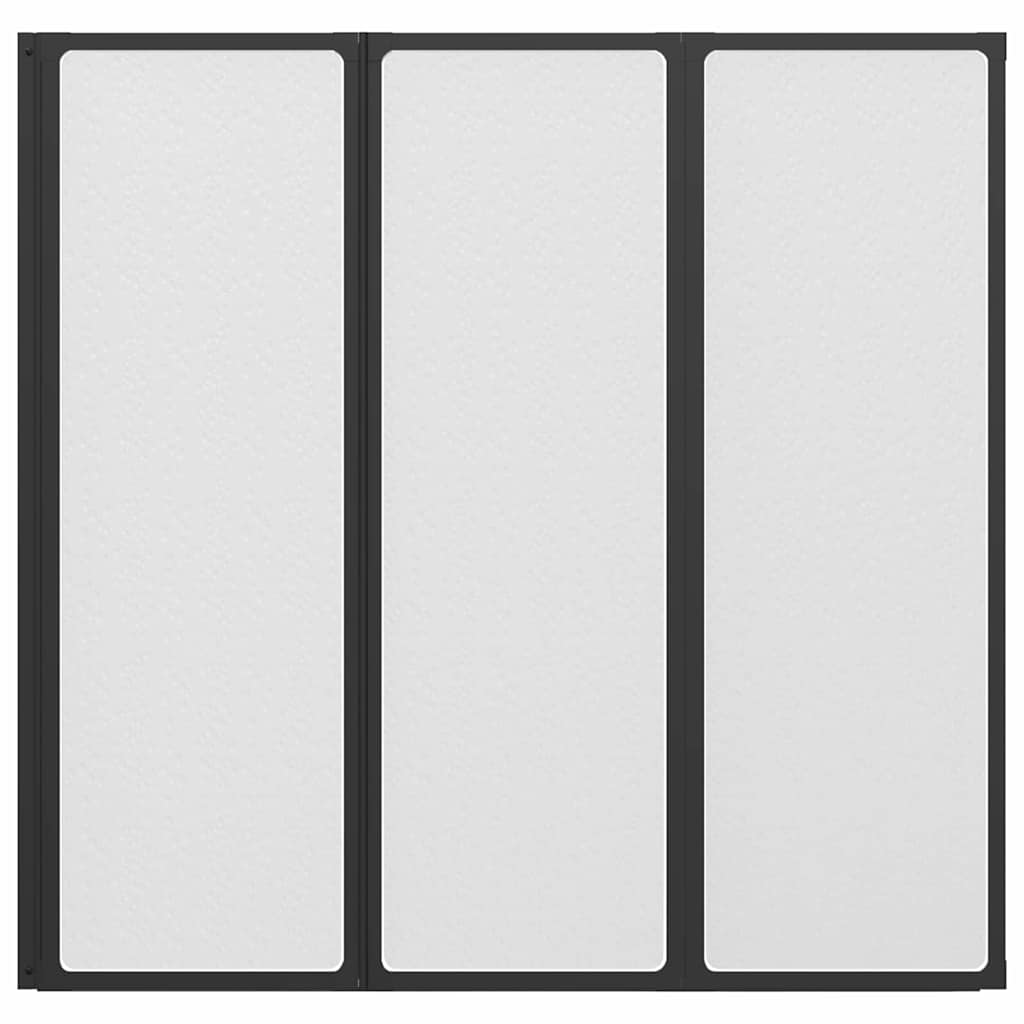 Dusjvegg Svart 120 x 2 x 117 cm Aluminium