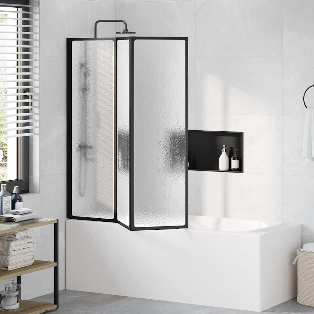 Dusjvegg Svart 132 x 2 x 140 cm Aluminium