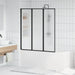 Dusjvegg Svart 132 x 2 x 140 cm Aluminium og PP