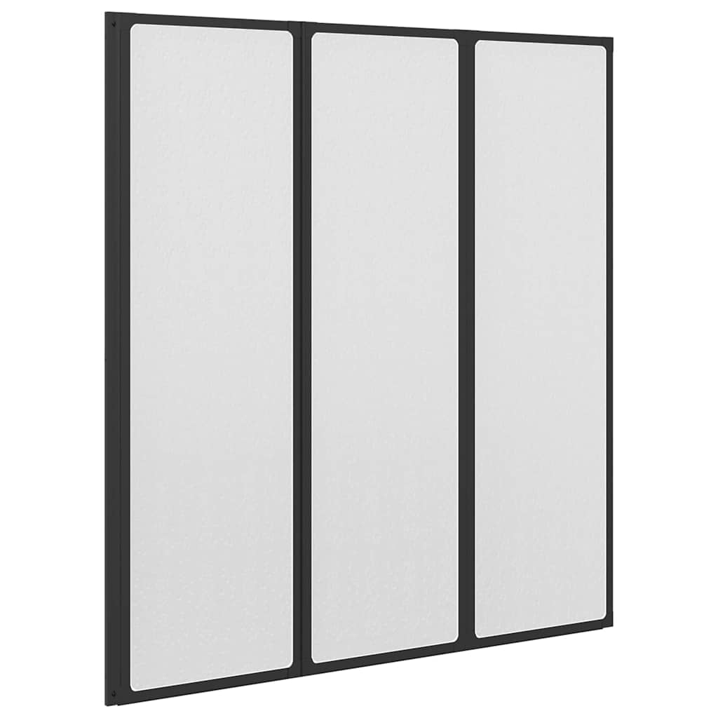 Dusjvegg Svart 132 x 2 x 140 cm Aluminium