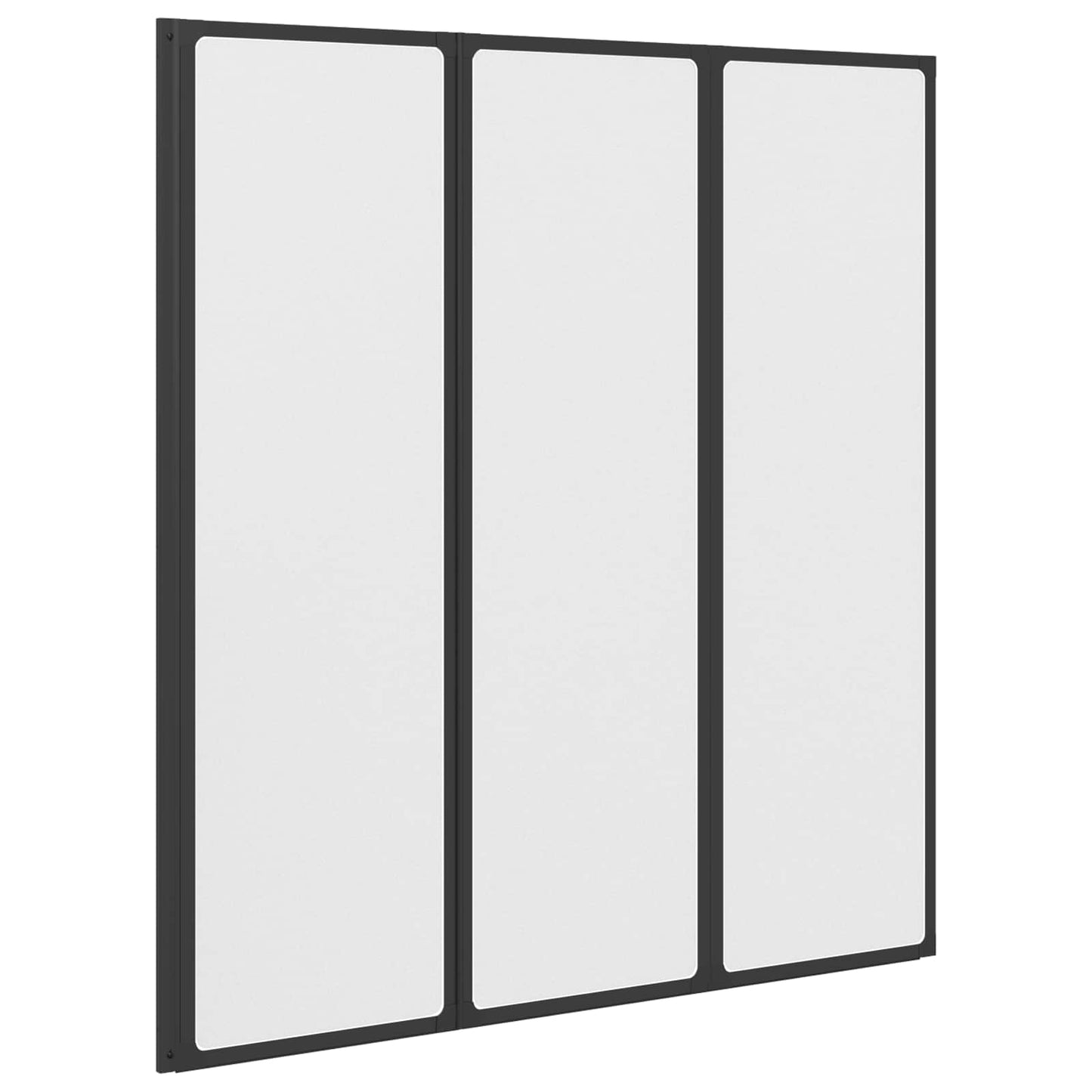 Dusjvegg Svart 132 x 2 x 140 cm Aluminium og PP