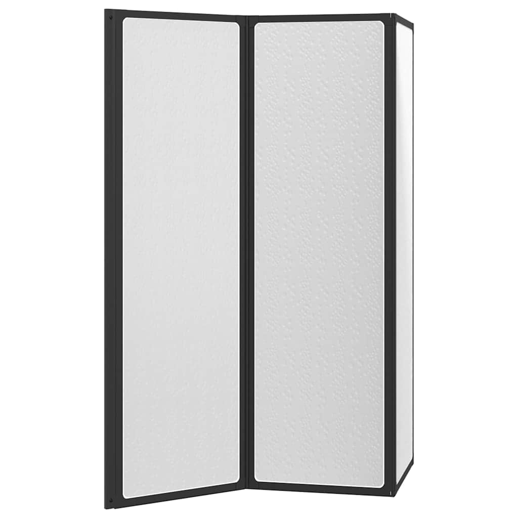 Dusjvegg Svart 132 x 2 x 140 cm Aluminium