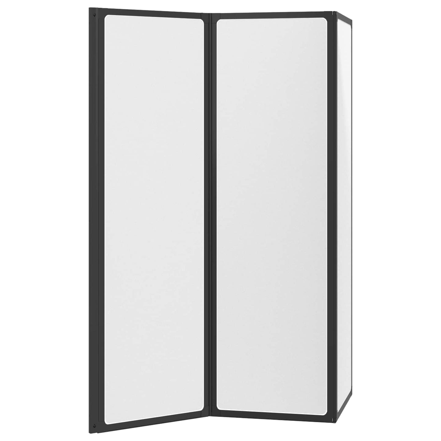 Dusjvegg Svart 132 x 2 x 140 cm Aluminium og PP
