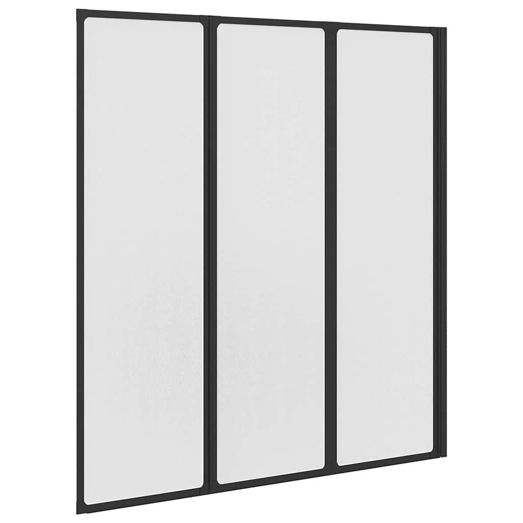Dusjvegg Svart 132 x 2 x 140 cm Aluminium