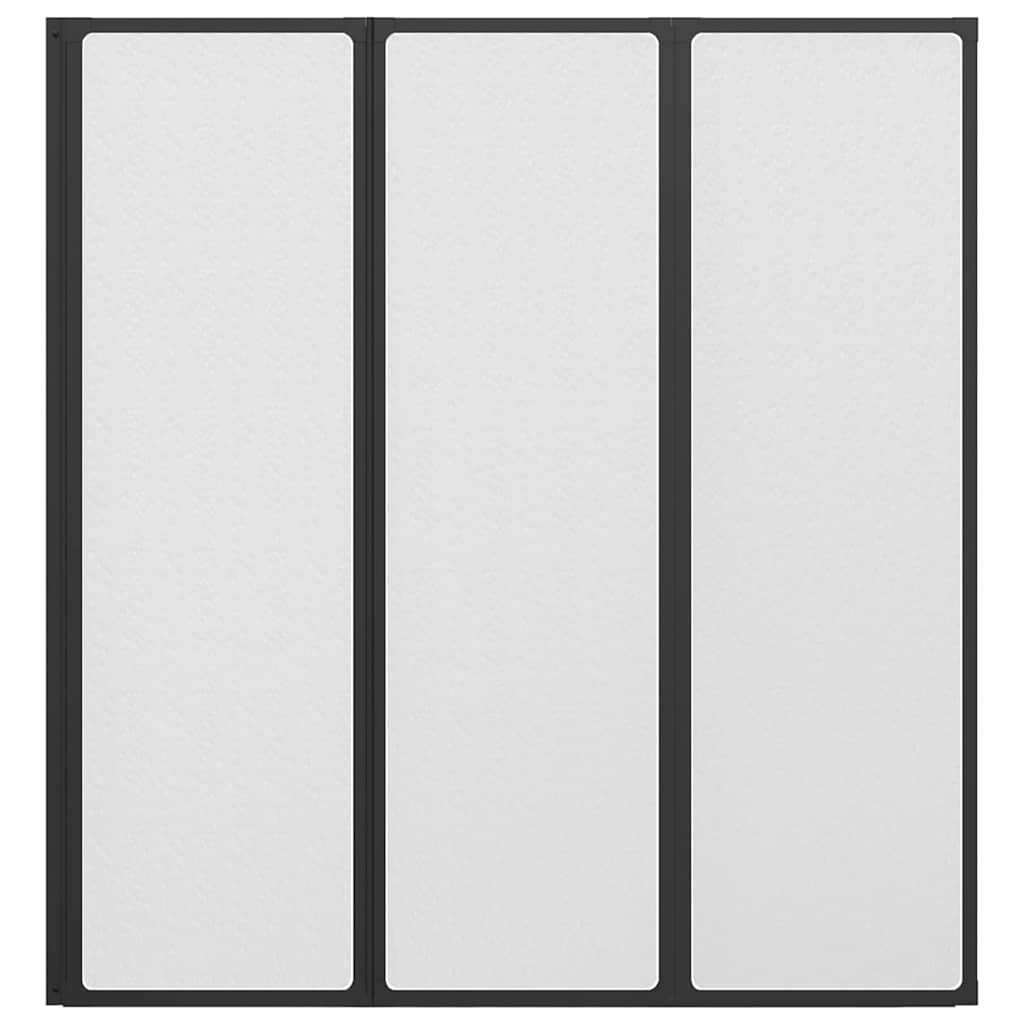 Dusjvegg Svart 132 x 2 x 140 cm Aluminium