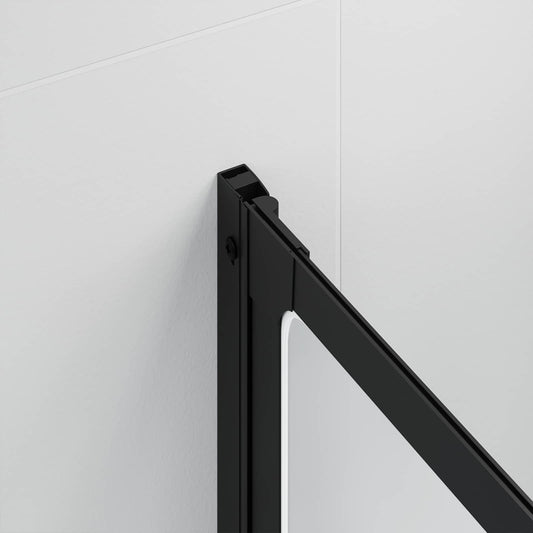 Dusjvegg Svart 168 x 140 cm Aluminium