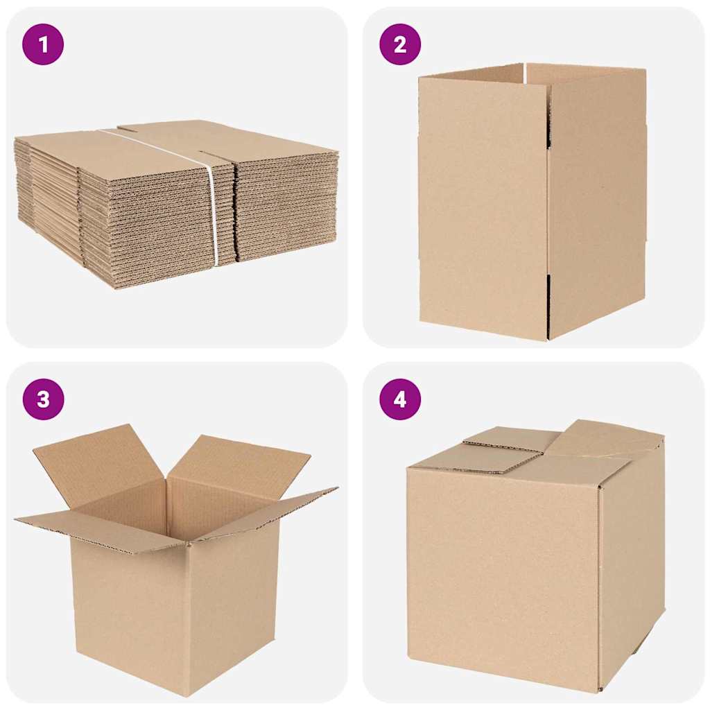 Sammenleggbar boks 50 pcs Naturlig 20 x 20 x 20 cm Papp