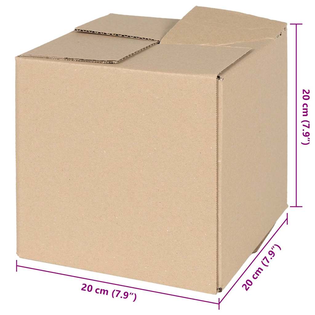 Sammenleggbar boks 50 pcs Naturlig 20 x 20 x 20 cm Papp
