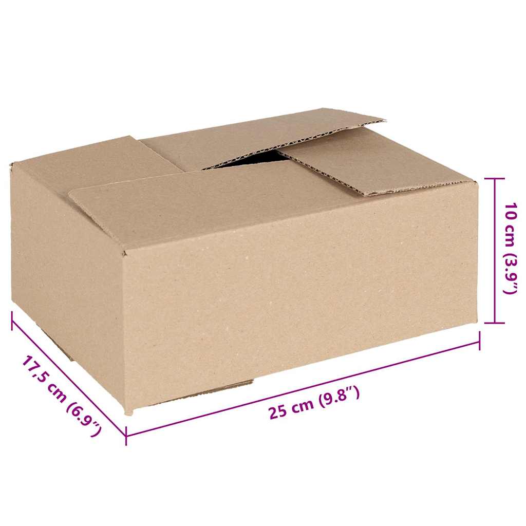 Sammenleggbar boks 50 pcs Naturlig 25 x 17,5 x 10 cm Papp