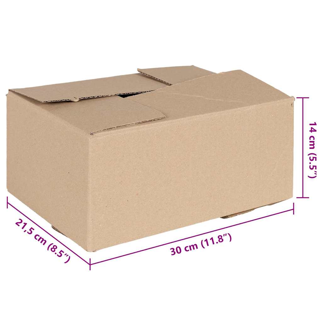 Sammenleggbar boks 50 pcs Naturlig 30 x 21,5 x 14 cm Papp
