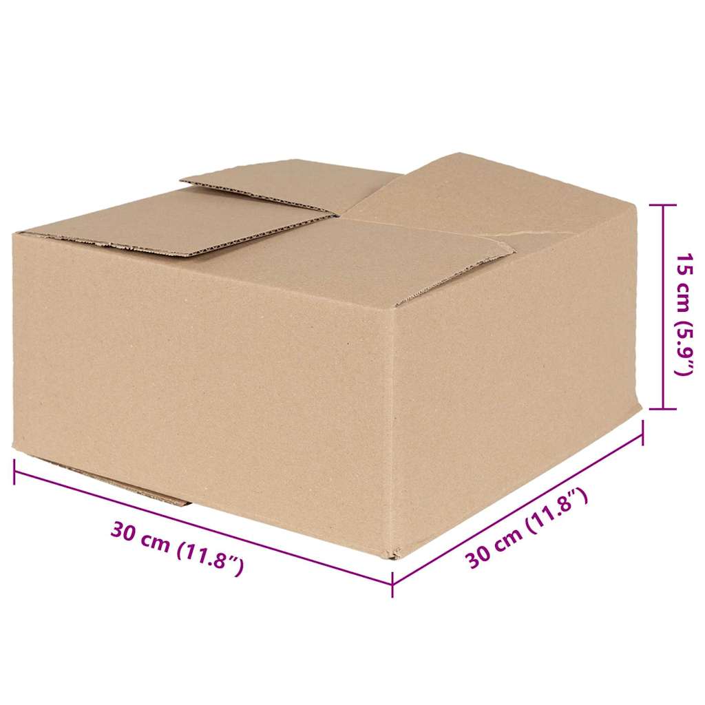 Sammenleggbar boks 50 pcs Naturlig 30 x 30 x 15 cm Papp