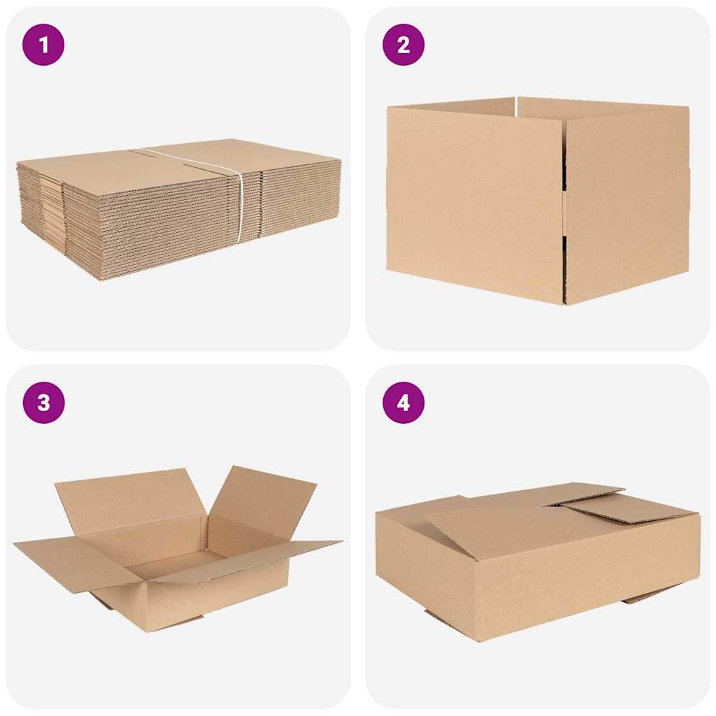 Sammenleggbar boks 50 pcs Naturlig 40 x 30 x 10 cm Papp