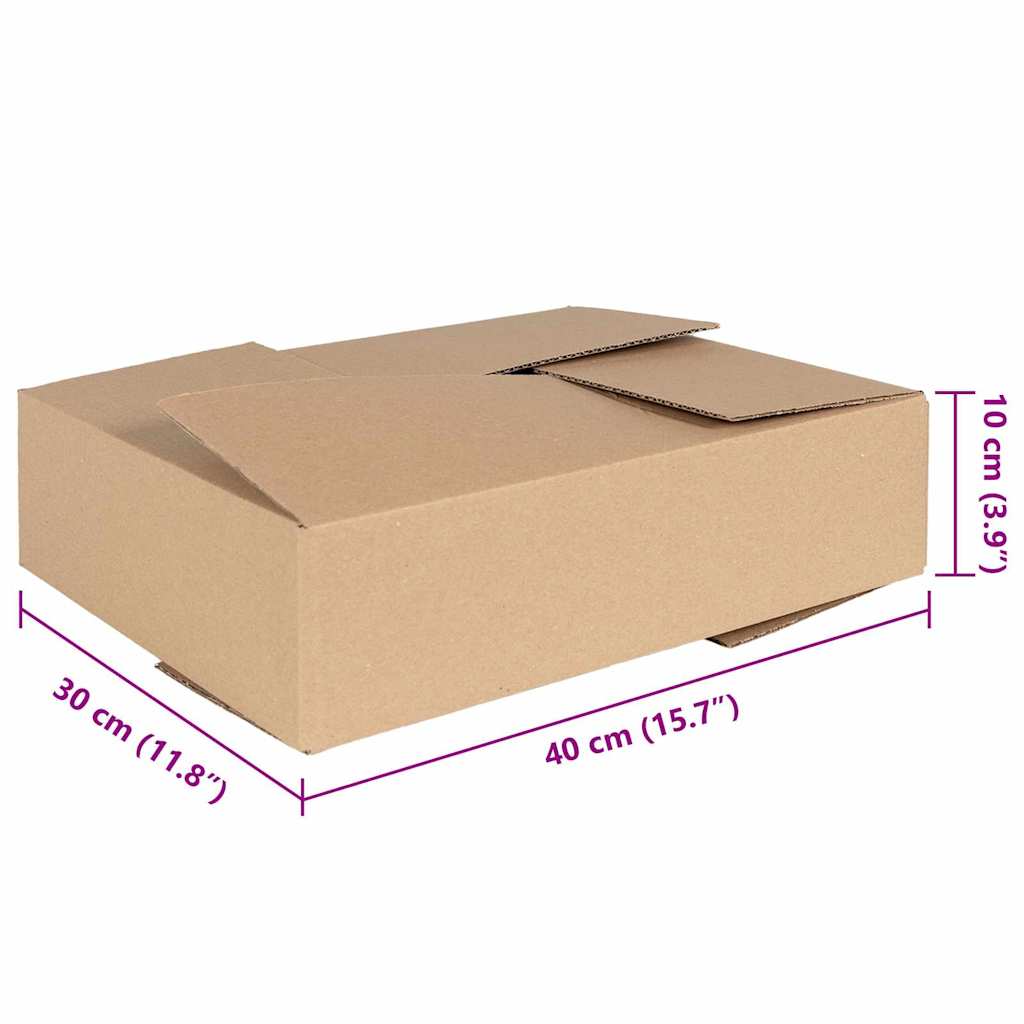 Sammenleggbar boks 50 pcs Naturlig 40 x 30 x 10 cm Papp