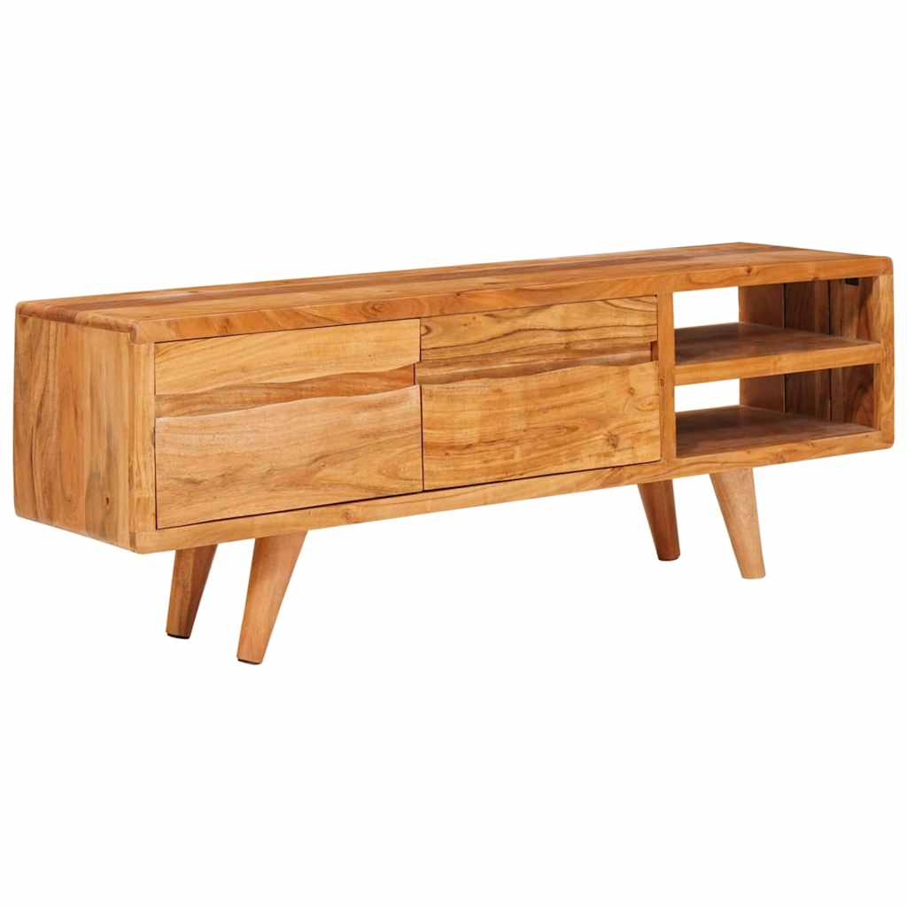TV-skap med hylle med dør Brun 110 x 30 x 40 cm Solid akasietre