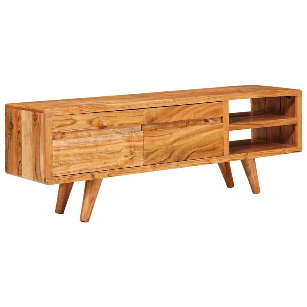 TV-skap med hylle med dør Brun 110 x 30 x 40 cm Solid akasietre