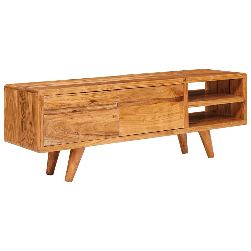 TV-skap med hylle med dør Brun 110 x 30 x 40 cm Solid akasietre