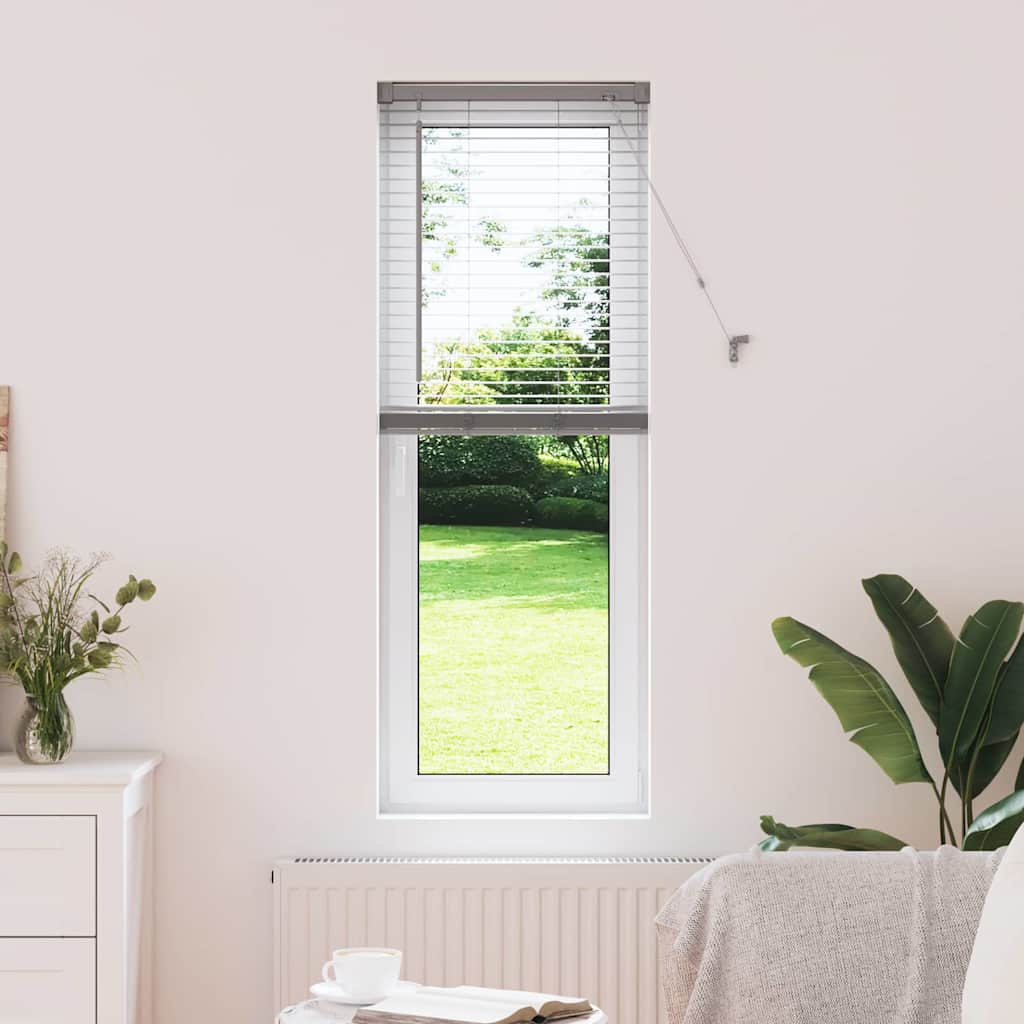 Vindu Persienne med gardiner sølv Aluminium