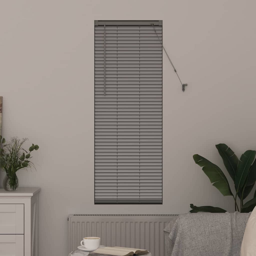Vindu Persienne med gardiner sølv Aluminium