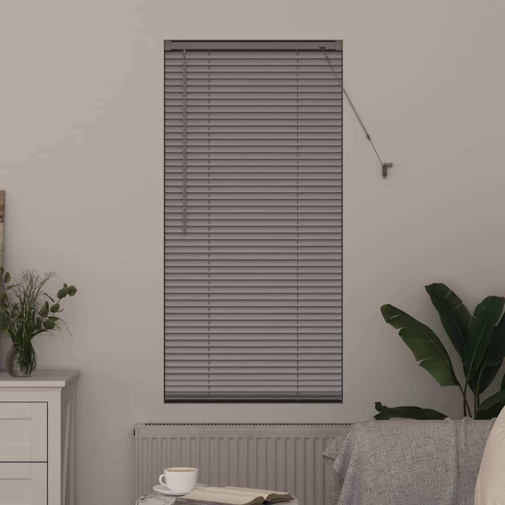 Vindu Persienne med gardiner sølv Aluminium
