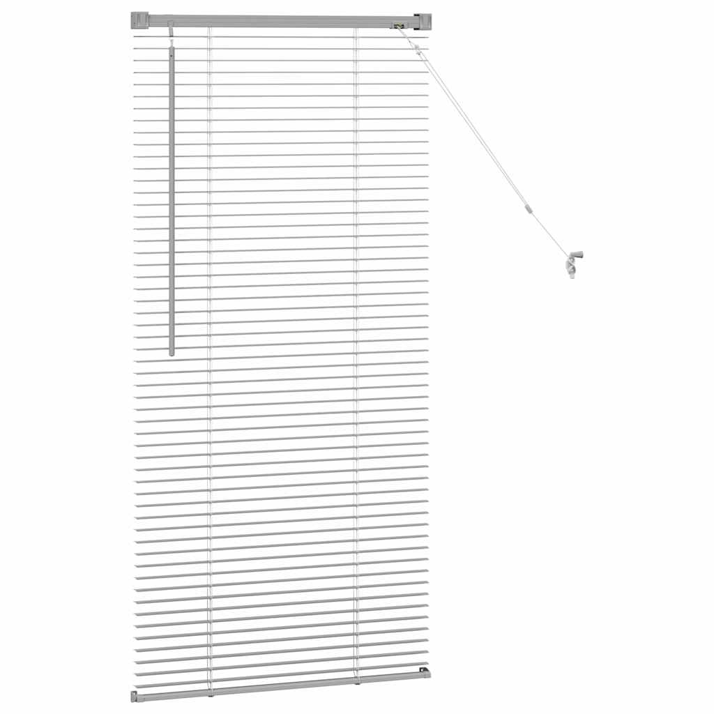 Vindu Persienne med gardiner sølv Aluminium